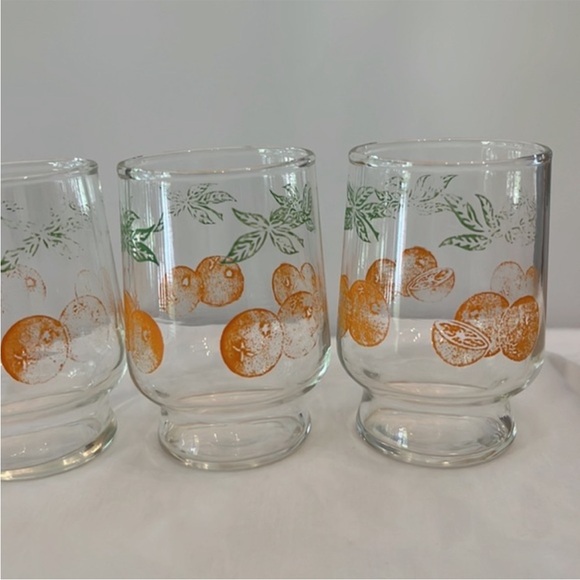 Vintage Orange Juice‎ Carafe Decanter 5 Matching Juice Glasses - Picture 7 of 11